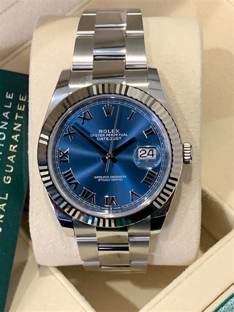 rolex date just bleu|Rolex Datejust blue face 41mm.